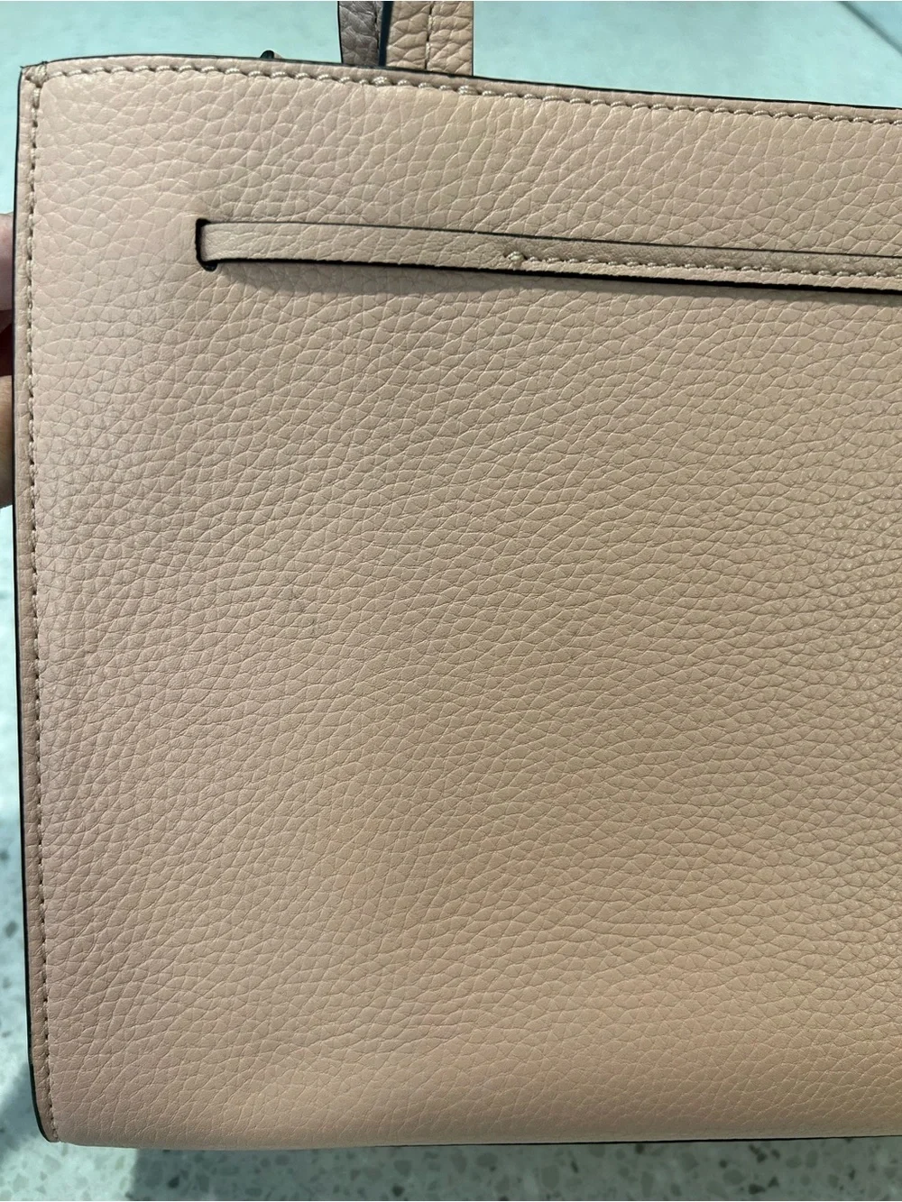 kate spade Blush Pink Pebbled Leather Satchel with Crossbody Strap